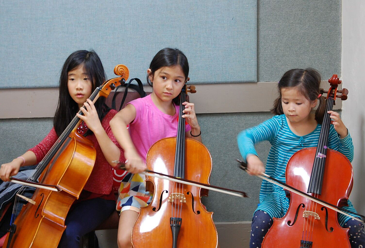 Girls playing cello